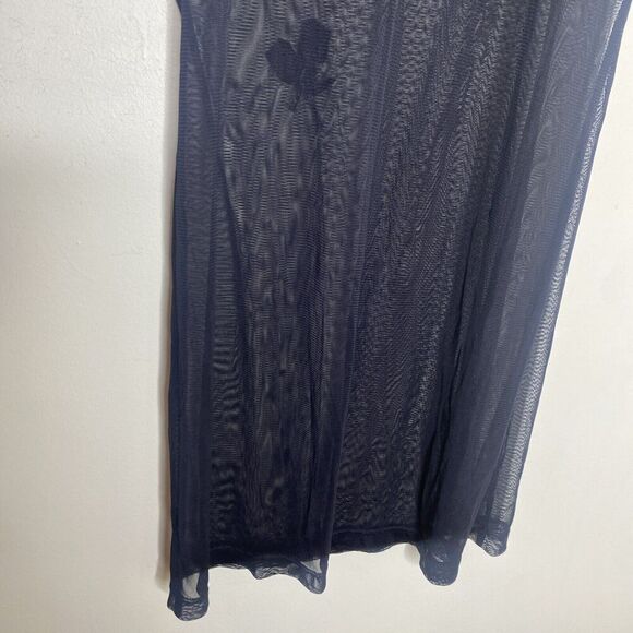 Pinky & Me Black Mesh Mini Dress 90s Y2k Sheer Beaded Size 4 - Picture 10 of 10